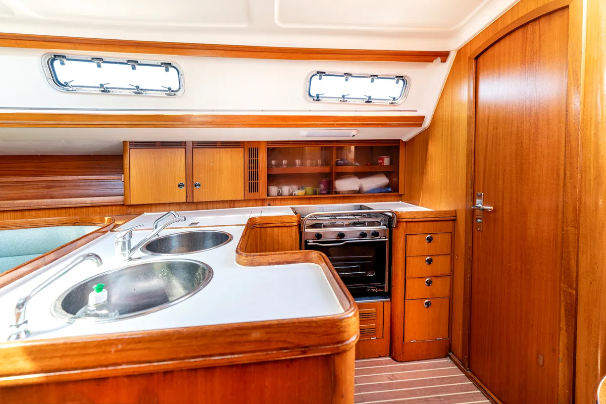 Galley of Classic, a Elan 40 sailboat at Split, Croatia