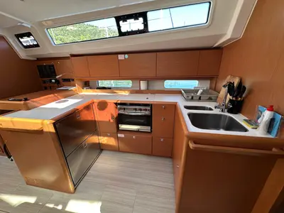 Galley of 461 OCEAN BOULEVARD, a Bavaria C46 sailboat at Municipal Unit of Apollonioi, Greece