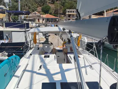Deck of 461 OCEAN BOULEVARD, a Bavaria C46 sailboat at Municipal Unit of Apollonioi, Greece