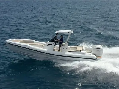 Exterior view of SuperRIB 9, a Gulet Super RIB 45 motorboat at Split, Croatia