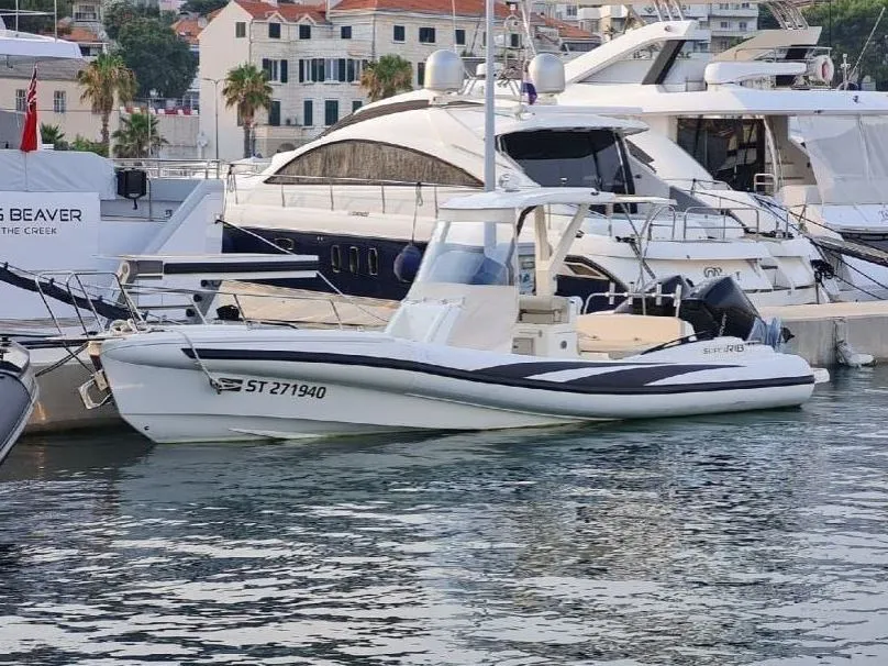 Exterior view of SuperRIB 9, a Gulet Super RIB 45 motorboat at Split, Croatia
