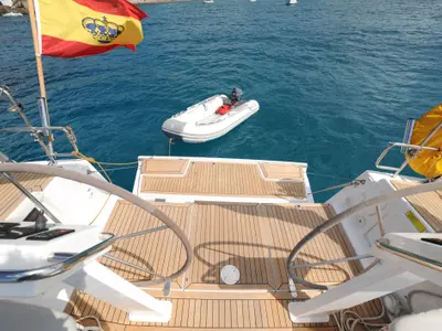 Ariel, a Hanse 505 sailboat at Ibiza, Spain