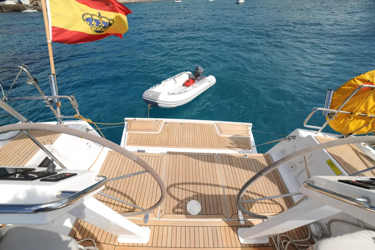 Ariel, a Hanse 505 sailboat at Ibiza, Spain