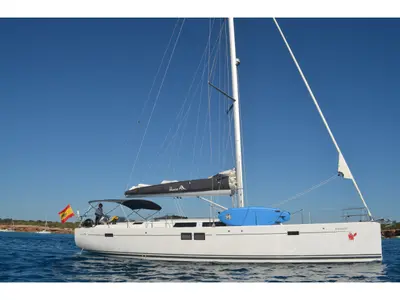 Ariel, a Hanse 505 sailboat at Ibiza, Spain