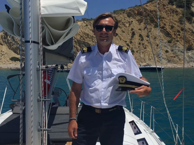 Ariel, a Hanse 505 sailboat at Ibiza, Spain