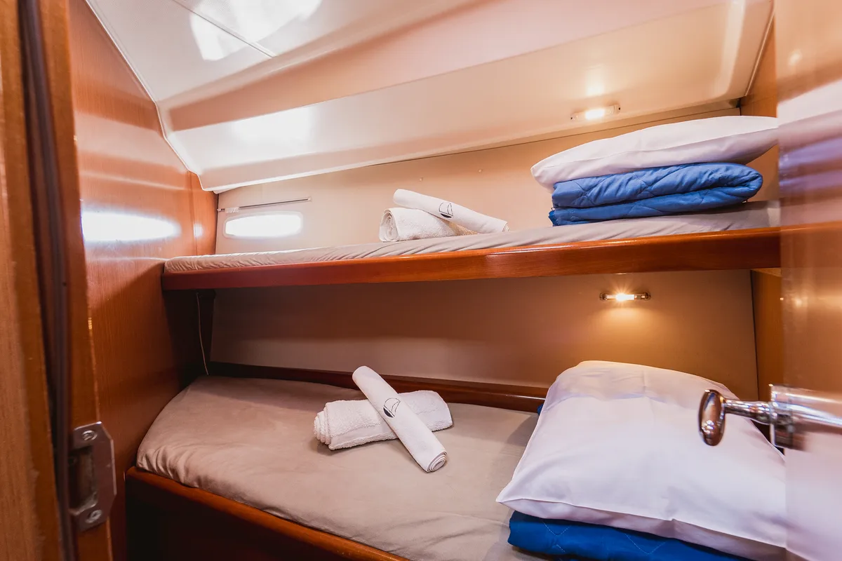 Cabin on Pain Killer, a Beneteau Oceanis 46 sailboat at Kavala, Greece