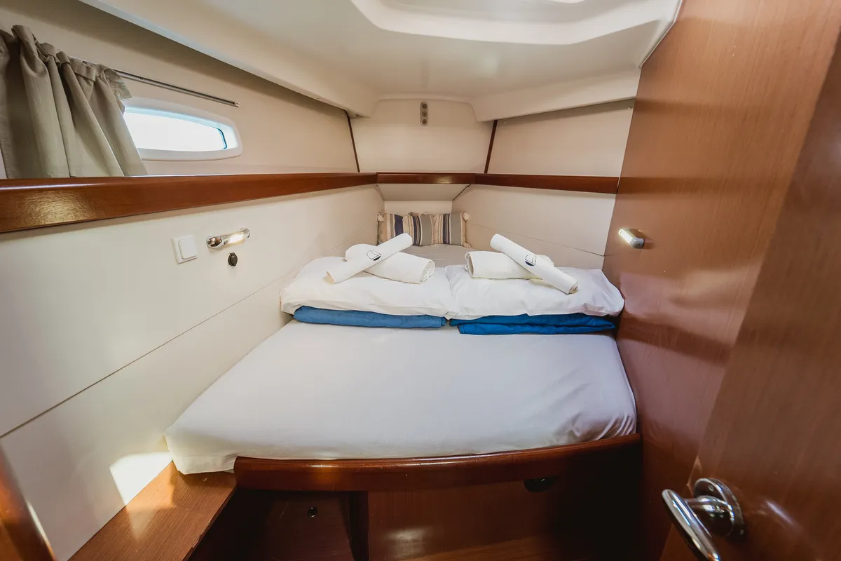 Cabin on Pain Killer, a Beneteau Oceanis 46 sailboat at Kavala, Greece