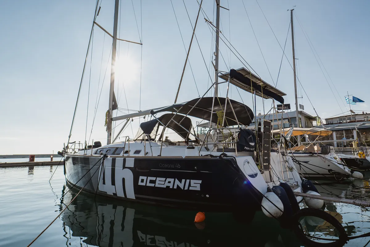 Exterior view of Pain Killer, a Beneteau Oceanis 46 sailboat at Kavala, Greece