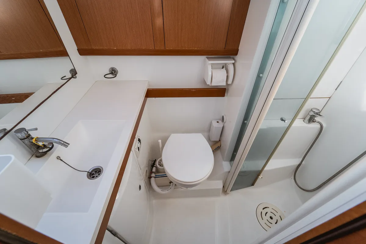 Head on Pain Killer, a Beneteau Oceanis 46 sailboat at Kavala, Greece