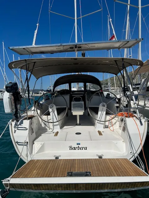 Cockpit of Barbera, a Bavaria Cruiser 41 sailboat at Seget Donji, Croatia