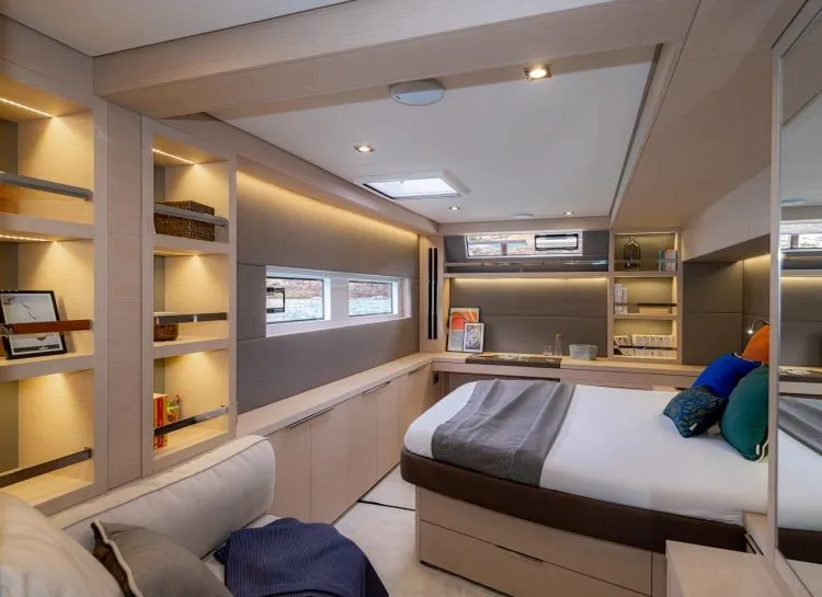 Cabin on Verina Star , a Lagoon 55 catamaran at Athens, Greece