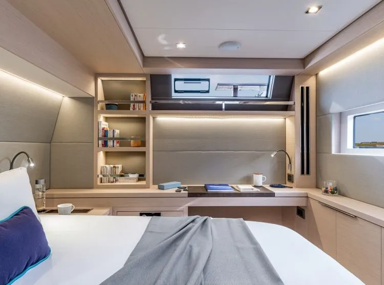 Cabin on Verina Star , a Lagoon 55 catamaran at Athens, Greece