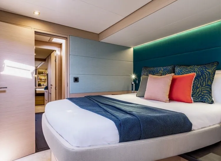 Cabin on Verina Star , a Lagoon 55 catamaran at Athens, Greece