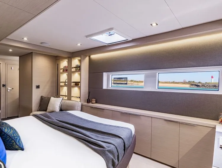 Cabin on Verina Star , a Lagoon 55 catamaran at Athens, Greece