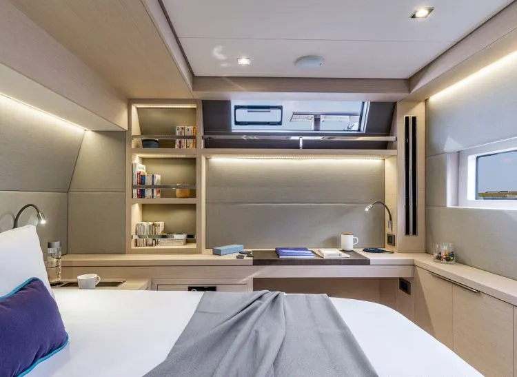 Cabin on Verina Star , a Lagoon 55 catamaran at Athens, Greece