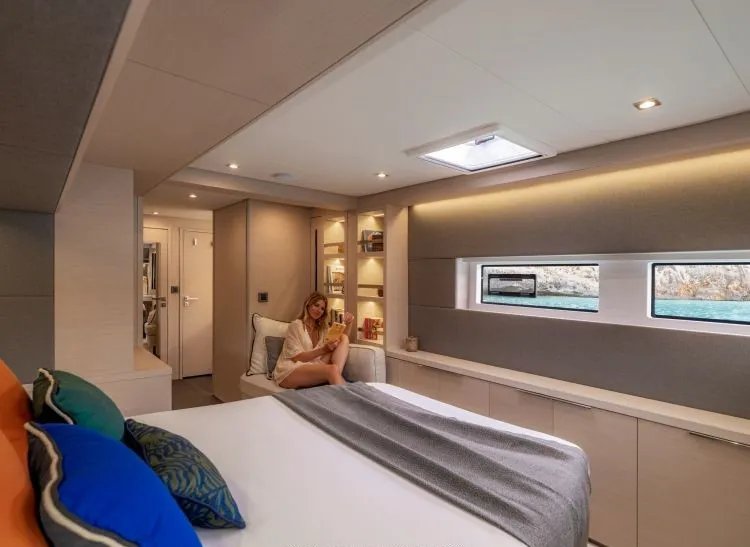 Cabin on Verina Star , a Lagoon 55 catamaran at Athens, Greece