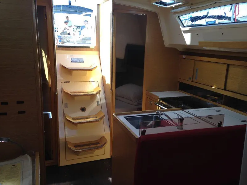 Galley of Yankee, a Elan 350 sailboat at Grad Biograd na Moru, Croatia