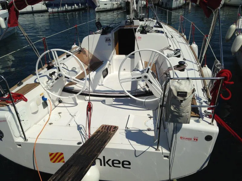 Exterior view of Yankee, a Elan 350 sailboat at Grad Biograd na Moru, Croatia