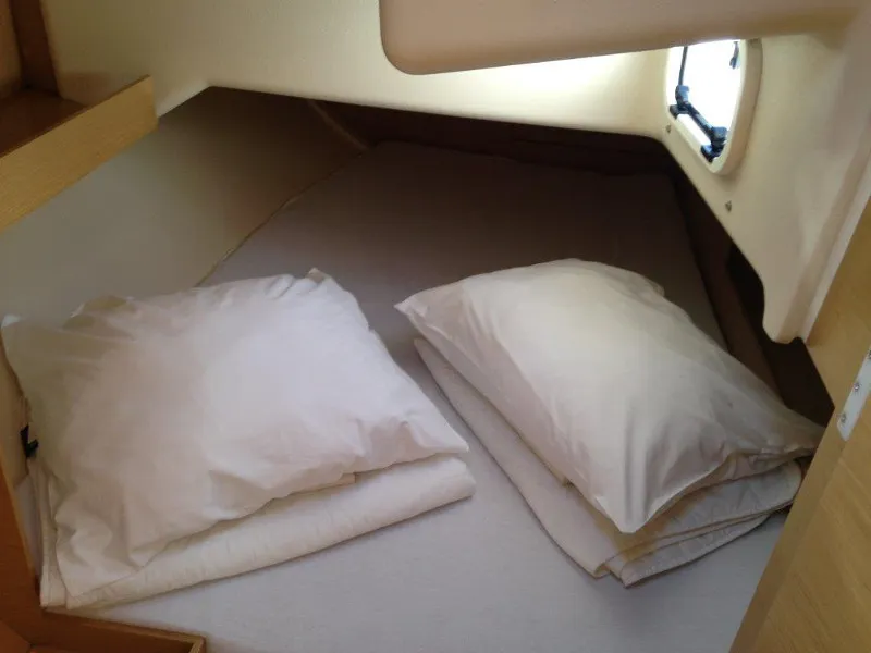 Cabin on Yankee, a Elan 350 sailboat at Grad Biograd na Moru, Croatia