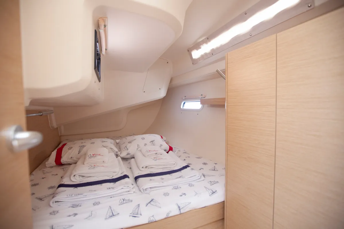 Cabin on Atlas, a Hanse 388 sailboat at Marmaris, Turkey