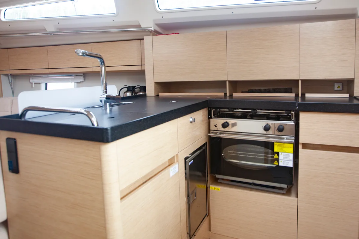 Galley of Atlas, a Hanse 388 sailboat at Marmaris, Turkey