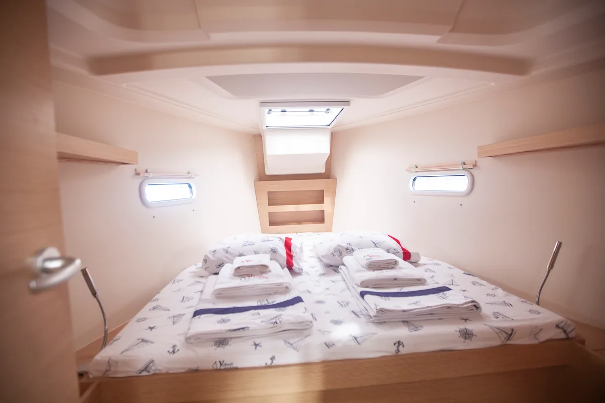 Cabin on Atlas, a Hanse 388 sailboat at Marmaris, Turkey