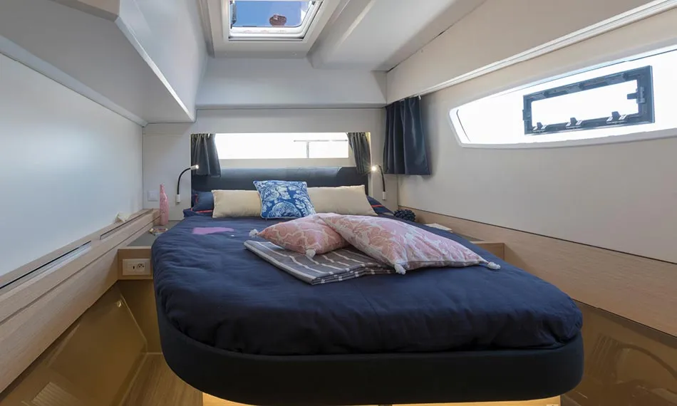 Cabin on Felis, a Fountaine Pajot Astrea 42 catamaran at Murter, Croatia