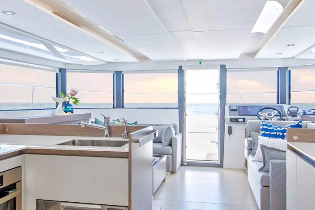 Galley of Moorings 464PC/10 Club, a Leopard 46PC catamaran at Road Town, British Virgin Islands