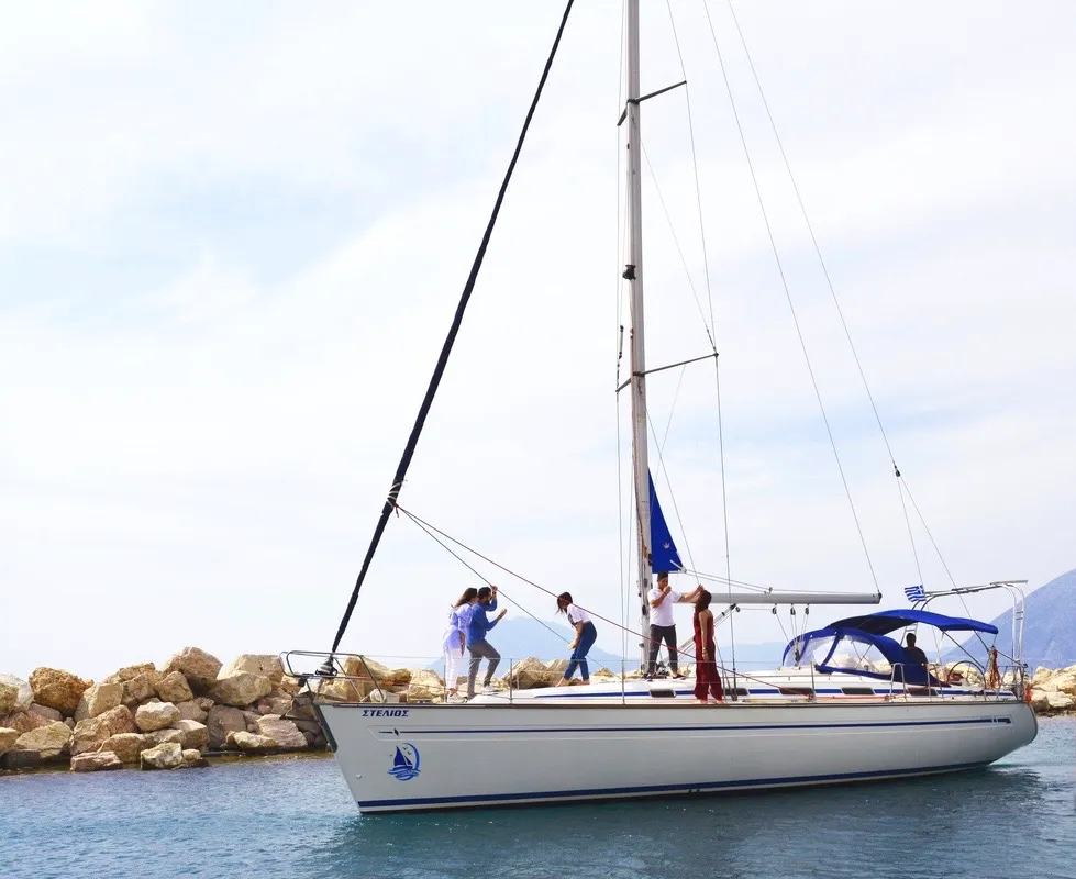 Exterior view of Giannis, a Bavaria 44 sailboat at Municipal Unit of Ellomenos, Greece
