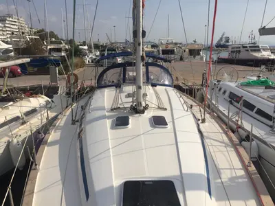 Deck of Giannis, a Bavaria 44 sailboat at Municipal Unit of Ellomenos, Greece