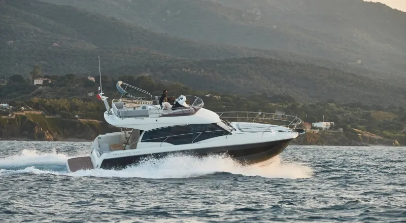 Martin, a Jeanneau Prestige 420 Fly motor yacht at Split, Croatia