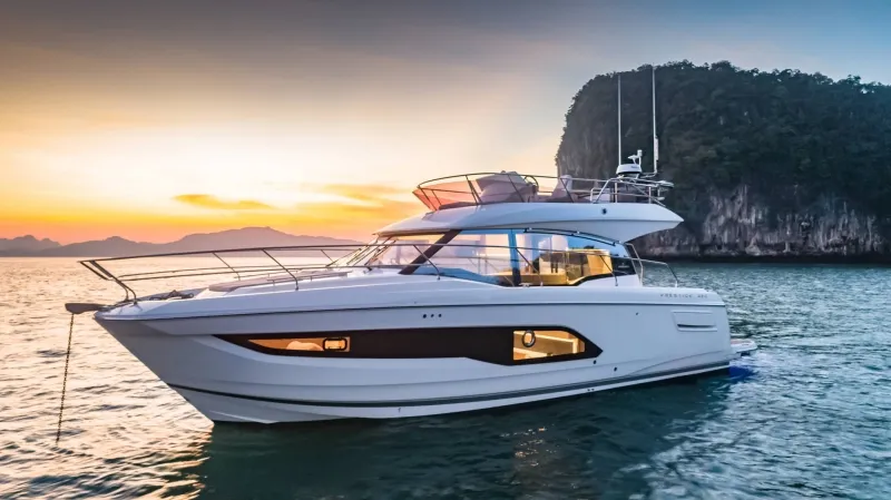 Martin, a Jeanneau Prestige 420 Fly motor yacht at Split, Croatia