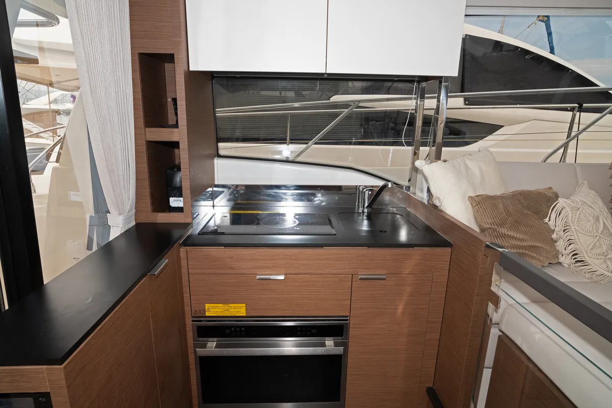 Galley of Martin, a Jeanneau Prestige 420 Fly motor yacht at Split, Croatia