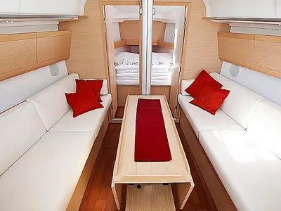 Salon of Rhea, a Beneteau First 35 sailboat at Grad Pula, Croatia