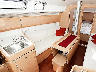 Salon of Rhea, a Beneteau First 35 sailboat at Grad Pula, Croatia