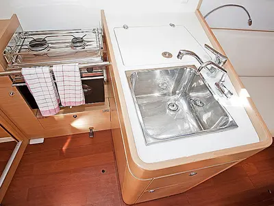 Galley of Rhea, a Beneteau First 35 sailboat at Grad Pula, Croatia