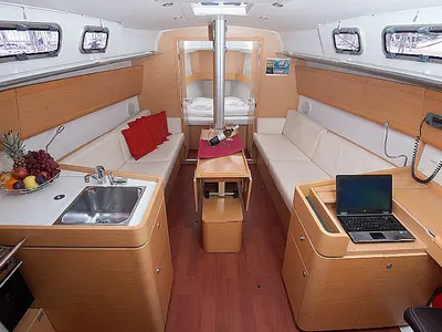 Salon of Rhea, a Beneteau First 35 sailboat at Grad Pula, Croatia