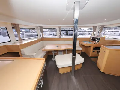 Salon of Demi Doux, a Lagoon 42 catamaran at Grad Trogir, Croatia