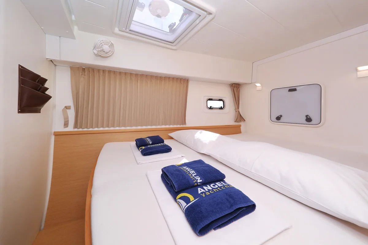 Cabin on Demi Doux, a Lagoon 42 catamaran at Grad Trogir, Croatia