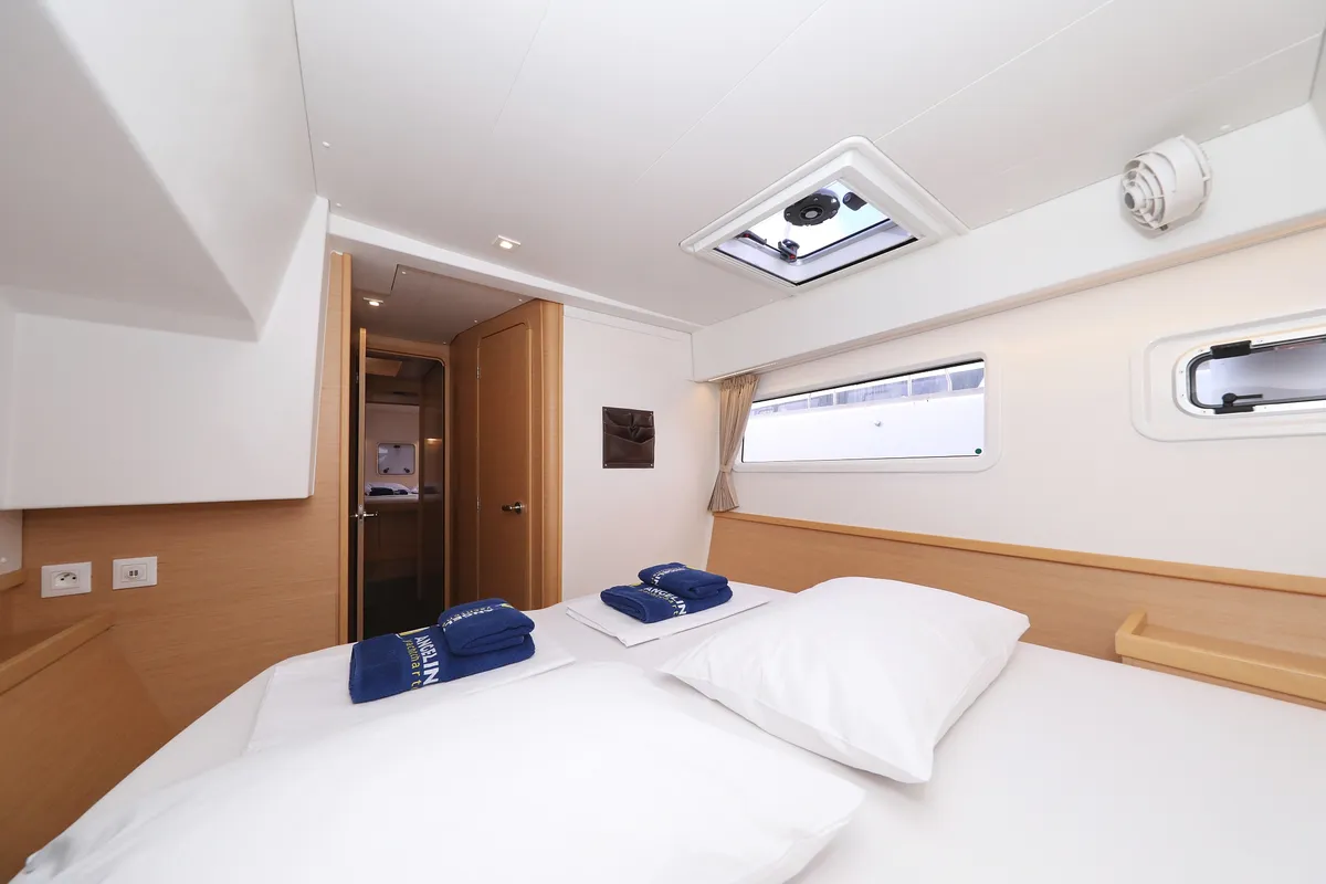 Cabin on Demi Doux, a Lagoon 42 catamaran at Grad Trogir, Croatia