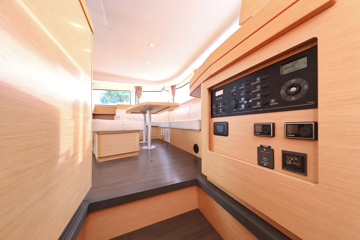 Salon of Demi Doux, a Lagoon 42 catamaran at Grad Trogir, Croatia