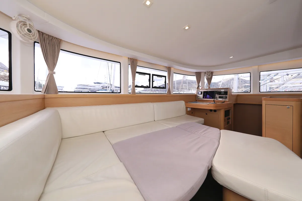 Salon of Demi Doux, a Lagoon 42 catamaran at Grad Trogir, Croatia