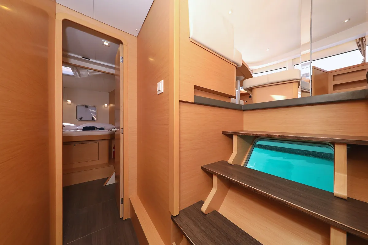 Salon of Demi Doux, a Lagoon 42 catamaran at Grad Trogir, Croatia
