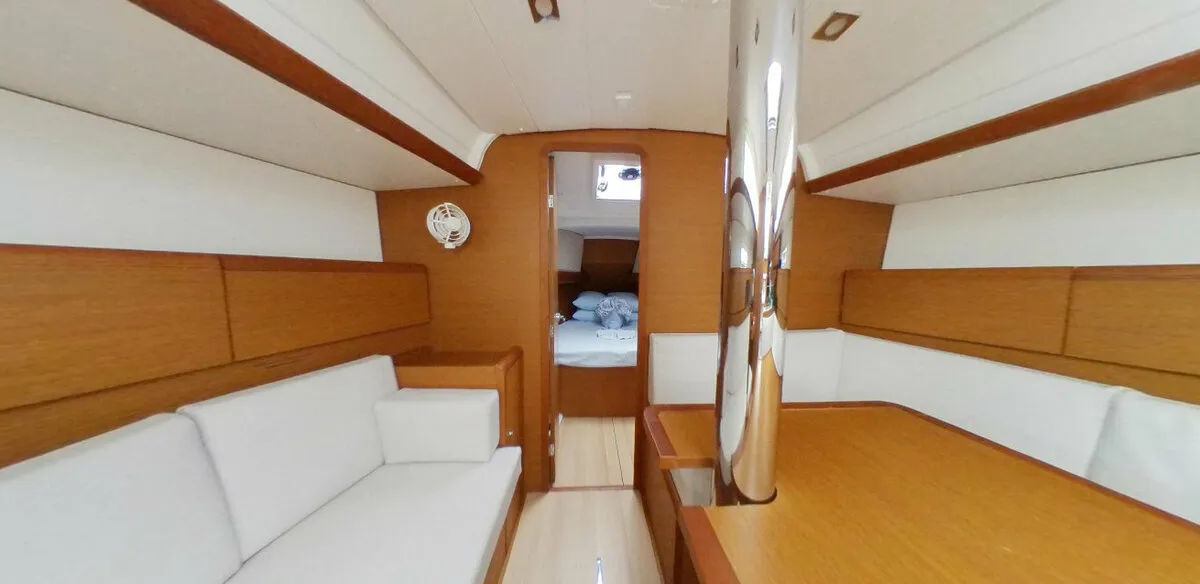 Salon of Carelli, a Jeanneau Sun Odyssey 389 sailboat at Road Town, British Virgin Islands