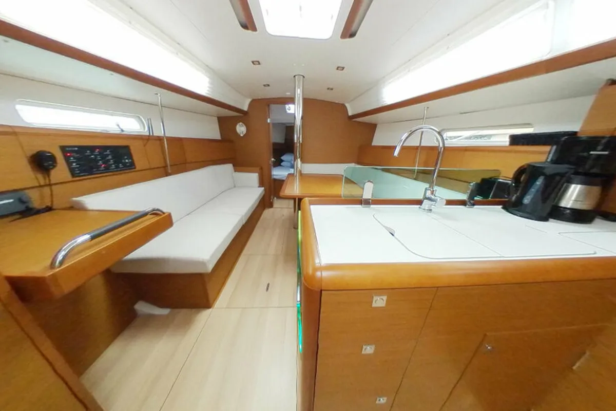 Galley of Carelli, a Jeanneau Sun Odyssey 389 sailboat at Road Town, British Virgin Islands