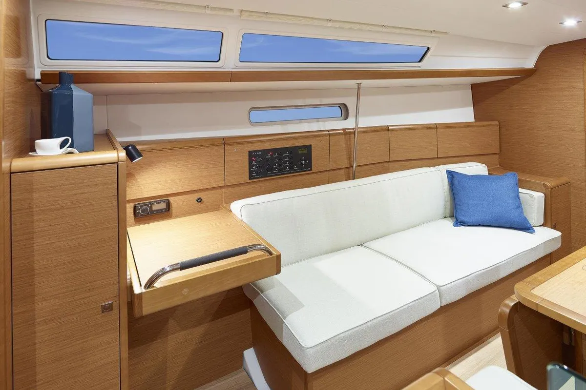 Salon of Carelli, a Jeanneau Sun Odyssey 389 sailboat at Road Town, British Virgin Islands
