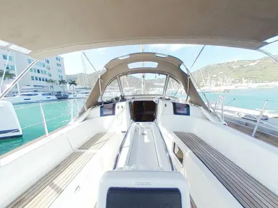 Cockpit of Carelli, a Jeanneau Sun Odyssey 389 sailboat at Road Town, British Virgin Islands
