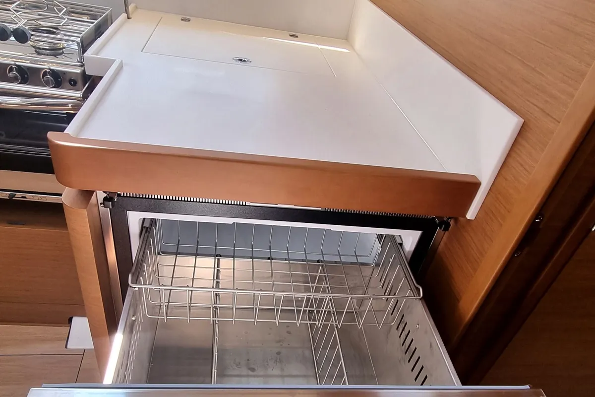 Galley of Izzy, a Jeanneau Sun Odyssey 490 sailboat at Rogač, Croatia