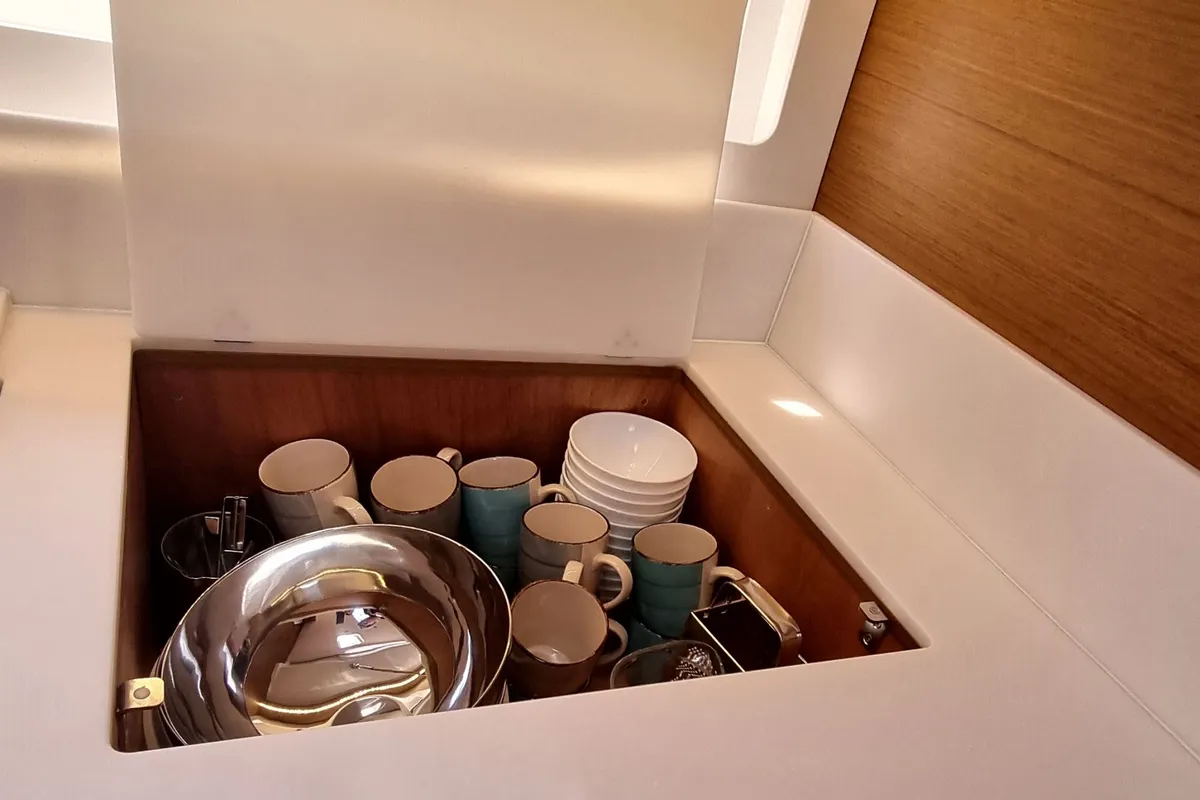 Galley of Izzy, a Jeanneau Sun Odyssey 490 sailboat at Rogač, Croatia