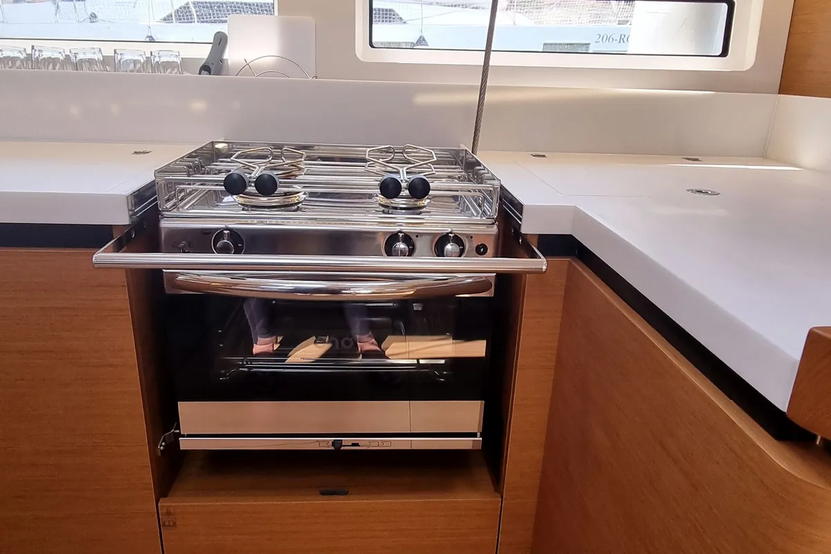 Galley of Izzy, a Jeanneau Sun Odyssey 490 sailboat at Rogač, Croatia